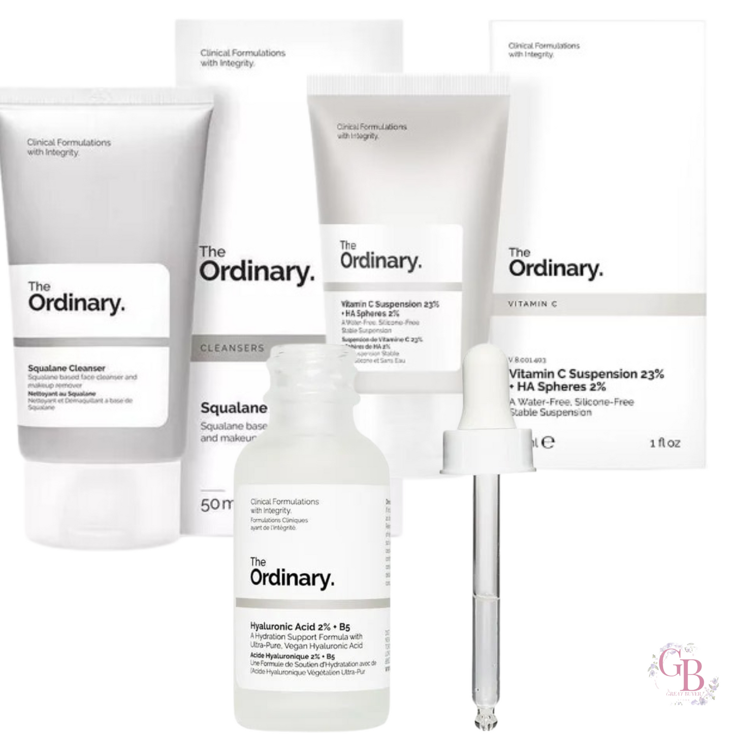 COMBO ESENCIAL THE ORDINARY: LIMPIADOR + HIALURONICO + VITAMINA C