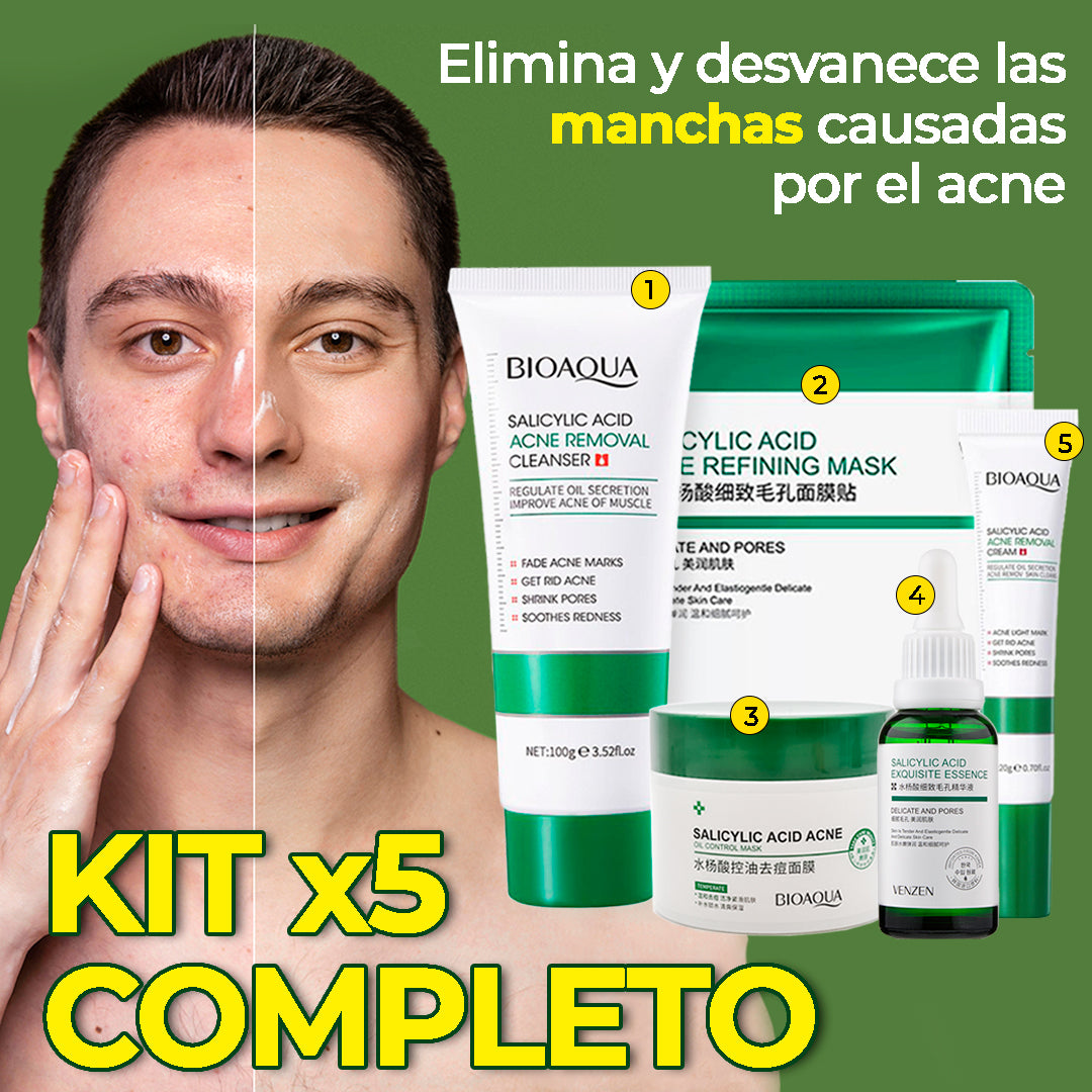 RUTINA ACIDO SALICILICO COMPLETO x5 PRODUCTOS