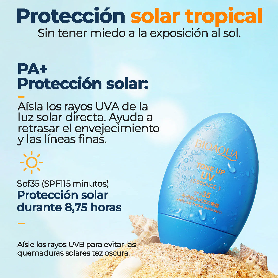 PROTECTOR SOLAR BIOAQUA 35 SPF TONE UP UV ESSENSE SIN COLOR