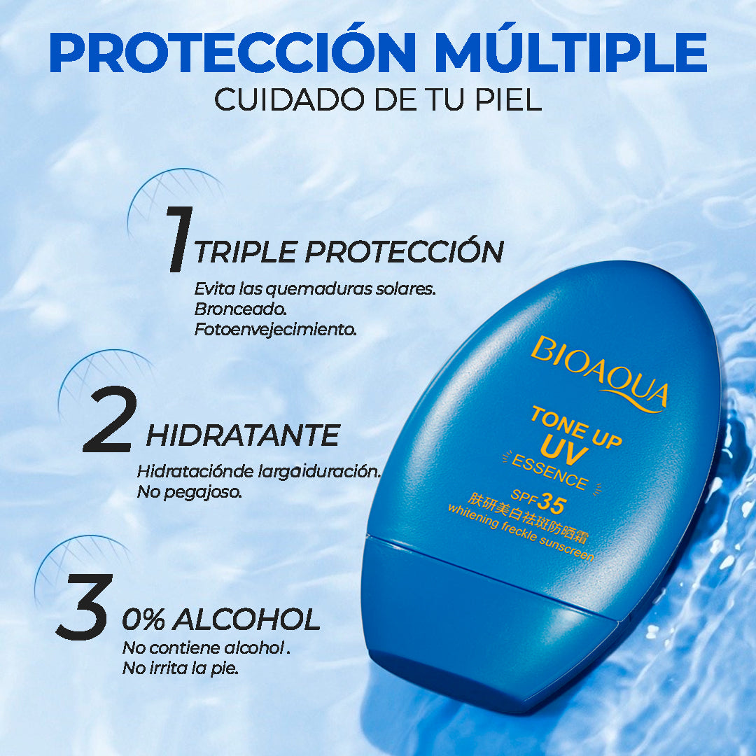 PROTECTOR SOLAR BIOAQUA 35 SPF TONE UP UV ESSENSE SIN COLOR