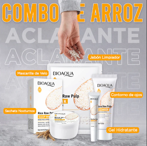 RUTINA 2 DE ARROZ x 5 PRODUCTOS CON GEL HIDRATANTE